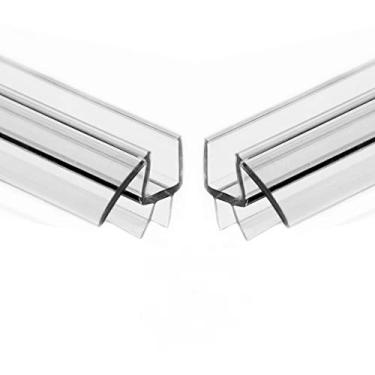 Imagem de eatelle Vedação inferior da porta do chuveiro com trilho de gotejamento para vidro grosso, varredura de 91 cm de comprimento - policarbonato ultra transparente... (pacote com 2 - 1/5.1 cm)