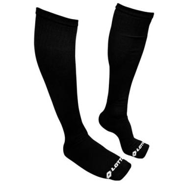 Imagem de Meião Lotto Futebol Preto Adulto Tamanho 39-44, Preto, Branco, 39-44, 