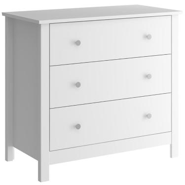 Imagem de Comoda Para Quarto 3 Gavetas 76 cm DM219 Branco Dtall