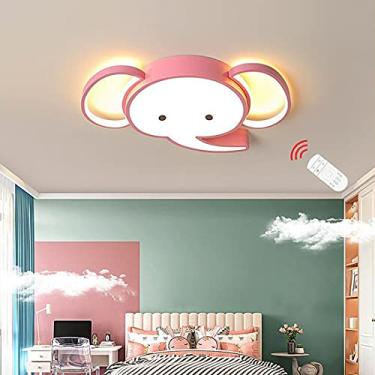 Imagem de Luminária de teto LED para quarto infantil com controle remoto, luminária de teto regulável, desenho animado criativo, elefante, lâmpada LED para quarto infantil, diâmetro 50 cm, moderna, lu
