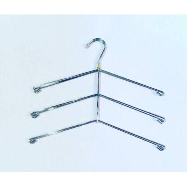 Imagem de Cabides Triplo para Camisas 30 Peças Cromado - Fabricação Nacional