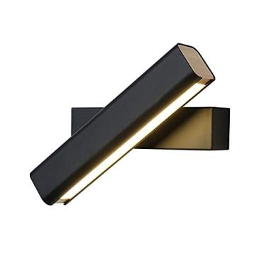 Imagem de Arandela moderna, luminária de parede europeia - Luminária de parede simples preta e branca - LED 8W de cabeceira, rotação ajustável, regulável, iluminação interna, luminária quadrada de acr