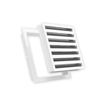 Imagem de Grade AC de design moderno 12x12 - alumínio branco - saída de ar - difusor de slot linear - grade de registro para aquecimento e resfriamento - compatível com registros de teto, parede ou piso