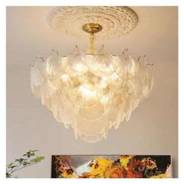 Imagem de Lustre de vidro estilo francês moderno LED compatível com sala de estar, quarto, sala de jantar, cozinha, arte, design romântico, luminárias pendentes, lâmpadas de lustre