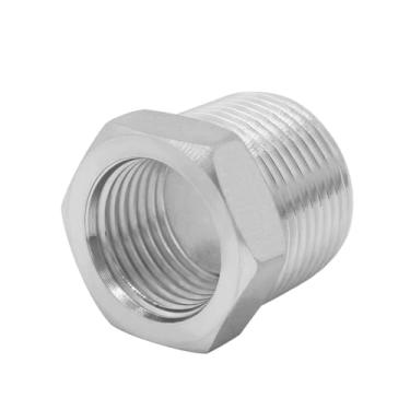Imagem de Joywayus Aço inoxidável 2.5 cm NPT macho x 3/10.2 cm NPT fêmea bucha cabeça sextavada redutor encaixe de tubulação