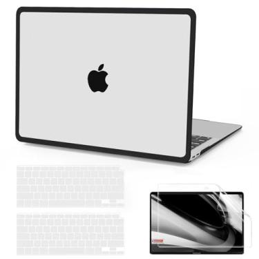 Imagem de B BELK Capa compatível com MacBook Air de 13 polegadas 2022 2021 2020 2019 2018 A2337 M1 A2179 A1932, capa rígida de plástico fosco + capa de teclado + protetor de tela para MacBook Air de 13,3