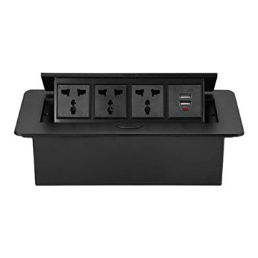 Imagem de Tomada oculta de mesa bancada multi-plugue com tomada USB Up Tomada universal (Cor: A, Tamanho: 22,3 * 10,8 * 7 cm)