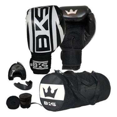 Imagem de Luva De Boxe Muay Thai Kickboxing bolsa bandagem bucal case Bks, Branc