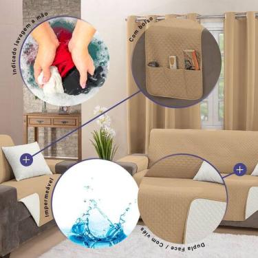 Imagem de Capa Protetora de Sofá King 3 Lugares Impermeável Dupla Face - MR Enxo