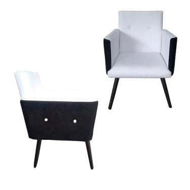 Imagem de Kit 02 Poltronas Decorativas Pés Palito Nina Plus material sintético/S