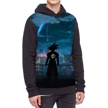 Imagem de Moletom Com Capuz Goku Mangá Dragon Ball Ref:765 - smoke, Preto, GG