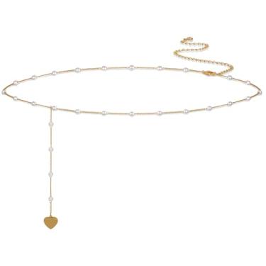 Imagem de Rotnso Correntes corporais banhadas a ouro 14 quilates delicado Boho em camadas de praia corrente de cintura ajustável biquíni corrente de barriga acessórios para mulheres sexy, 26 inches, Metal não precioso, Sem pedras preciosas