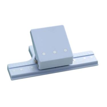 Imagem de KiBcsLic Perfurador de papel com 3 furos, para cartões escolares, fotos, capacidade para 5 folhas, álbuns de bricolage resistentes, para escritório, Azul