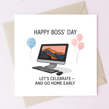 Imagem de TEEMI - Cartão Cheeky Boss Day para líder, presente de humor do dia do chefe do funcionário, cartão engraçado do dia do chefe, presente de agradecimento do funcionário, presentes hilariantes do dia do
