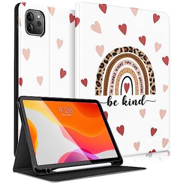 Imagem de Uppuppy Capa para Apple iPad Pro 12,9 polegadas para iPad 12,9 polegadas Capa infantil bonito suporte fólio para lápis feminino meninas arco-íris boho capa para iPad Pro 12,9 capa 6ª/5ª/4ª/3ª geração 2022/2021/2020/2018