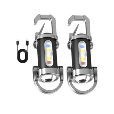 Imagem de oshhni 2x Chaveiro lanternas recarregáveis ​​portáteis compactas lanterna de bolso luzes de trabalho para pesca circuito ao ar livre caminhada