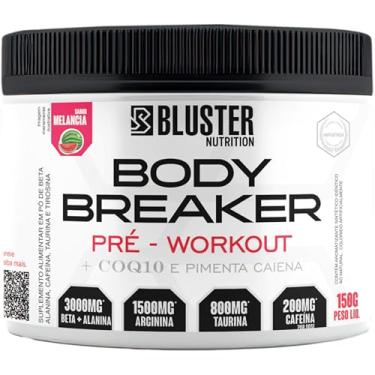 Imagem de Bluster Nutrition, Pré-treino complementado com Beta-alanina, Arginina, Taurina, e Cafeína, Sabor melancia, Body Breaker, 150 gramas