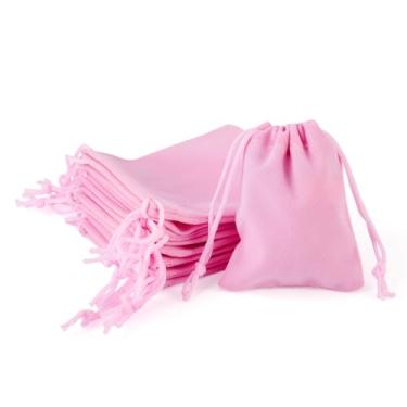 Imagem de 20 sacos pequenos de veludo com cordão de 9 x 7 cm, colar, pulseira, bolsas de armazenamento de joias, sacos de tecido de veludo para joias, embalagem de presente, lembrancinhas de festa de casamento