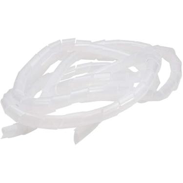 Imagem de 1 peça de envoltório de cabo espiral, 3,5 m/11,5 pés de comprimento 18 mm/0,71 polegadas de diâmetro capas de fio espiral para organizador de fios elétricos de computador, branco