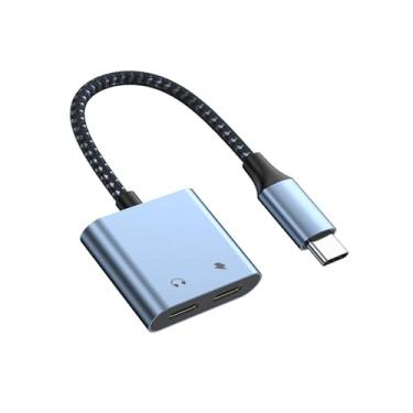 Imagem de Divisor USB C 1 em 2 saídas, fone de ouvido USB C duplo e adaptador de carregador com cabo de carregamento rápido PD 60W para iPhone 16/16 Pro/Pro Max, Samsung Galaxy S25/S24/S23 iPad Pro, Pixel 9