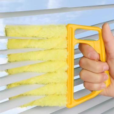 Imagem de Escova de limpeza de persianas, escova de limpeza de ar condicionado, removível - amarela