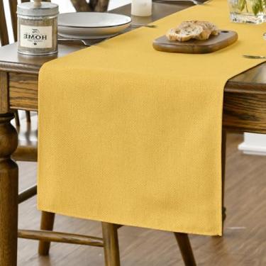 Imagem de Caminho de mesa amarelo, sazonal verão outono lavável decoração de mesa de jantar de cozinha para decoração de festa em casa 33 x 262 centímetros