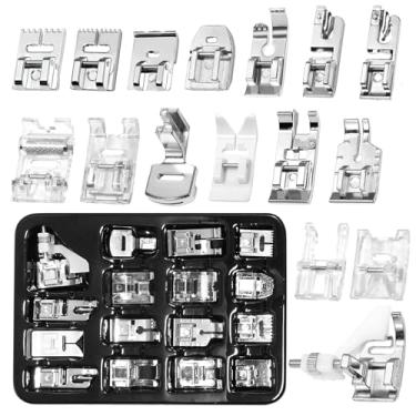 Imagem de Conjunto de 16 peças de calcador de máquina de costura, adequado para Brother, Singer, Janome, Babylock, Elna, Toyota, New Home, Simplicity, Necchi e a maioria das máquinas de costura de haste baixa