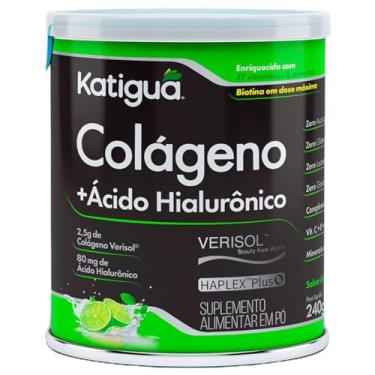 Imagem de Katiguá, Colágeno Hidrolisado Solúvel Verisol, Acido Ialurônico, Sabor Limão, 240 Gramas, Preto