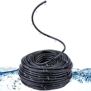 Imagem de CRASPIRE Tubo de irrigação por gotejamento de PVC de 1/10.2 cm, tubo de distribuição em branco, tubo flexível preto para configuração de irrigação personalizada, sistema de irrigação de jardim