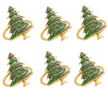 Imagem de Guirlanda de Natal Anéis de guardanapo, 6 PCS com tema de Natal Fivelas de guardanapo para Natal Festa de casamento Decoração de mesa de jantar " (Estilo B)
