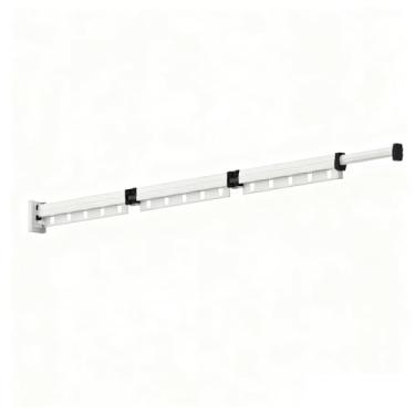 Imagem de Domigard Escorredor de roupas, suporte de parede, rack de secagem retrátil, dobrável (dobrado) para lavanderia, varanda, mudroom, economia de espaço, branco