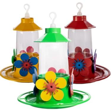 Imagem de Bebedouros para Beija-Flor, Casa, Jardim, Flor, Bandeja com Poleiro, Vermelho, 250ml cada