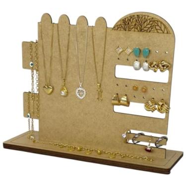 Imagem de Porta-joias moderno minimalista Organize seus colares brincos e pulseiras com elegância e estilo - Design Elegante para Quarto, Banheiro e Penteadeira(Cru)