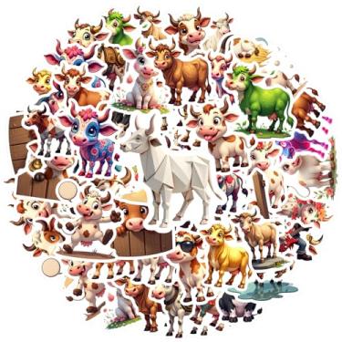 Imagem de 50 adesivos de vaca animais de fazenda bovinos para telefone faça você mesmo, guitarra, notebook, mala, copo, guitarra, laptop, capacete, skate