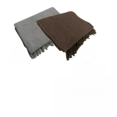 Imagem de Kit 2 Mantas para Sofá Gigante 100% Algodão – Manta Decorativa e Protetora para Sala de Estar (Cinza Chumbo + Marrom Escuro)