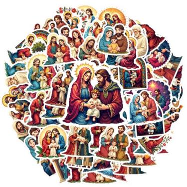 Imagem de 50 peças de adesivos religiosos de família sagrada de professores de recompensa adesivos de brinquedo icônico para laptop, motocicleta, bagagem, telefone, guitarra, faça você mesmo, bicicleta, skate