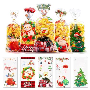 Imagem de ONFAON Sacos de Natal de celofane 180 peças (27,4 x 12,4 cm)