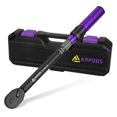 Imagem de ANPUDS Chave de torque de 1/2 polegada, 10 a 170 pés/13,6 a 230,5 Nm, chave de torque ajustável de direção dupla com escalas de alcance duplo, 72 dentes, ± 3% chave de torque de alta precisão para
