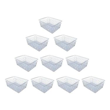 Imagem de 2X Kit 10 Cestos Organizadores Multiuso Transparente 16X12X6
