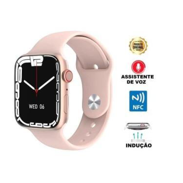 Imagem de Smartwatch Celular Android iOS Bluetooth Tela Infinita W28 Pro Rosa As