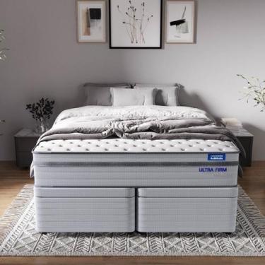 Imagem de Conjunto Base Box Baú Queen e Colchão Ultra Firme Luna CabeCasa Madeir