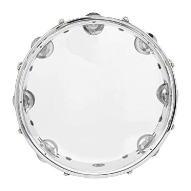 Imagem de XUXHOU Mbat Pandeiro Jingles de Mão 10in Instrumento de Percussão para Festa-ajuste Fácil, Som Nítido e Brilhante (Transparente)