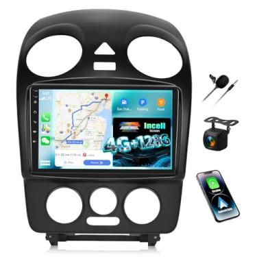 Imagem de Rádio estéreo automotivo Android 4G + 128G para Volkswagen Beetle 2004-2010 tela sensível ao toque de 9 polegadas com WiFi, Bluetooth, sem fio, Carplay, Android, navegação GPS, câmera de backup SWC FM