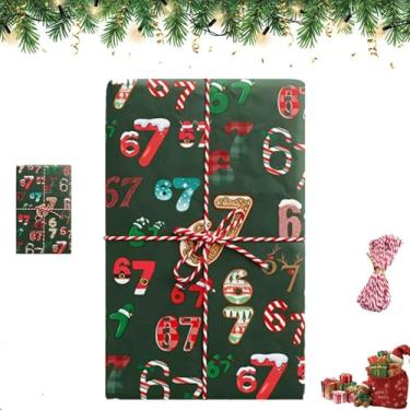 Imagem de VACVOIIVCE Papel de embrulho engraçado edição 67, embrulho de meme para presente de Natal, Papai Noel secreto e mordaça, papel de embrulho divertido para amigos e colegas de trabalho