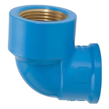 Imagem de Joelho 90° Soldável com Bucha de Latão, PVC Azul, para Água Fria, 20mm a 32mm, Pressão até 750 kPa, Instalações Residenciais e Comerciais (24un - 25mmX1/2)