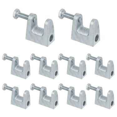 Imagem de Braçadeiras de viga de aço carbono de superfície zincada com porcas de fixação, 10 braçadeiras em forma de C 0,78 polegadas, 25/81 cm, acessório de hardware de abertura de mandíbula para conduíte de