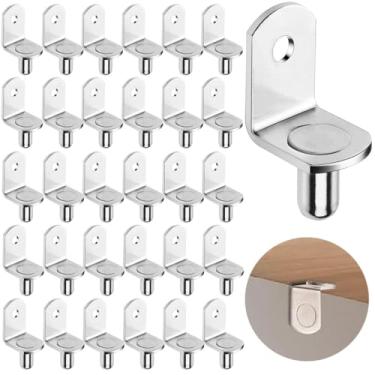 Imagem de 200 peças de gabinete de suporte de prateleira, clipes de móveis de gabinete, 6 mm para estantes de livros, guarda-roupas, suportes de aço, suporte de prateleira em forma de L laminado a frio