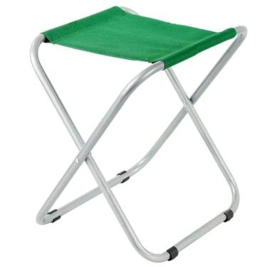 Imagem de Banco Banquinho Banqueta Portátil Dobrável Pesca Camping Verde