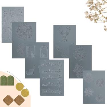 Imagem de GYYCBXM Tapete de folhas de textura de argila de polímero, funciona com cortador de argila de polímero e rolo de relevo, ferramentas DIY para brincos de cerâmica, fabricação de joias, artesanato