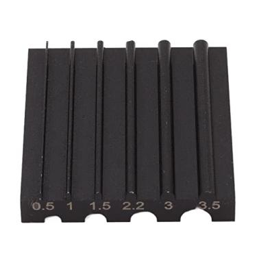 Imagem de Borda skiving ferramenta de moagem profissional aço couro borda apontador guia para projetos diy leathercraft 6mm pá larga (Slot Redondo Preto)